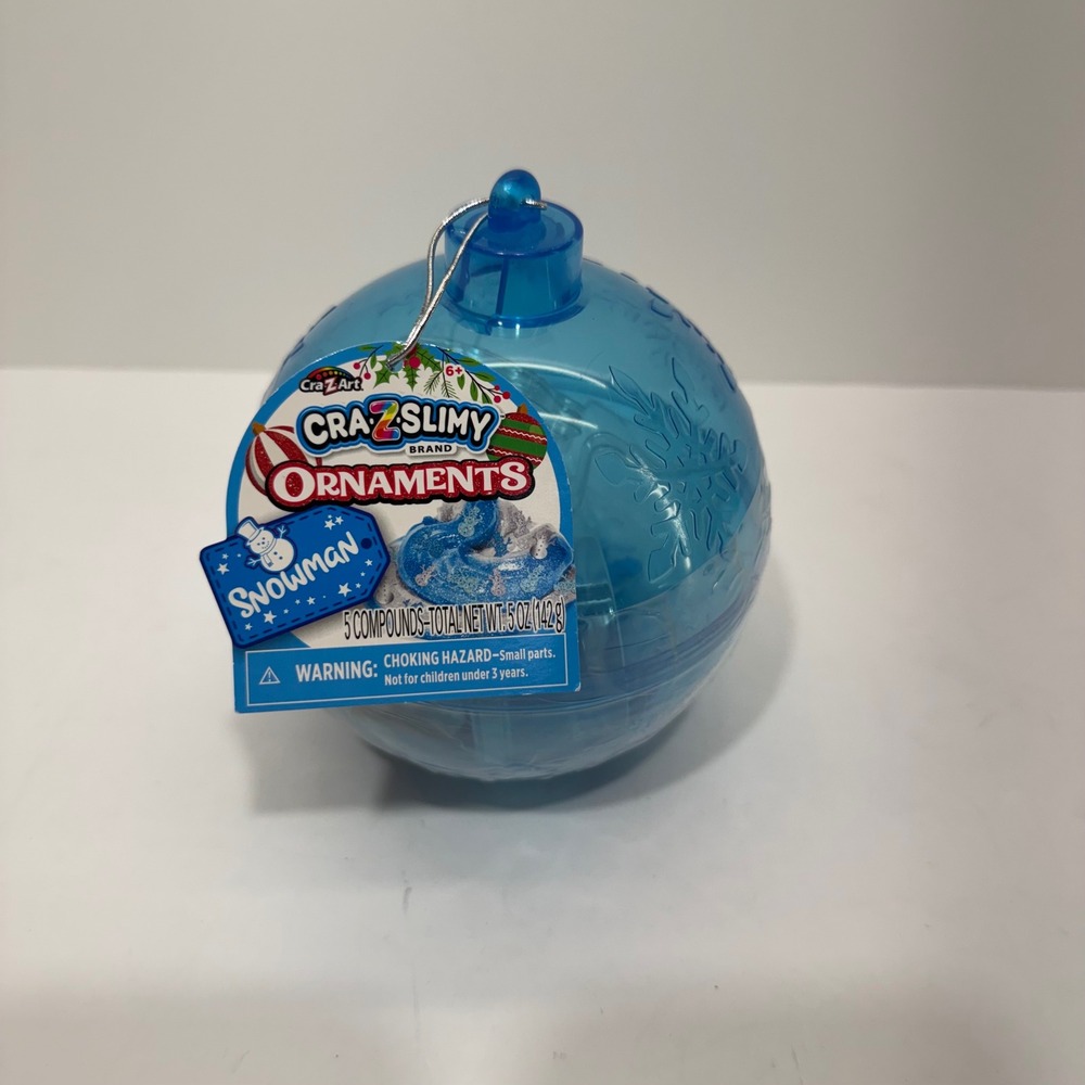 Cra-Z-Art Cra-Z-Slimy Ornaments Snowman Blue Slime Kit 5oz 5 Compounds New